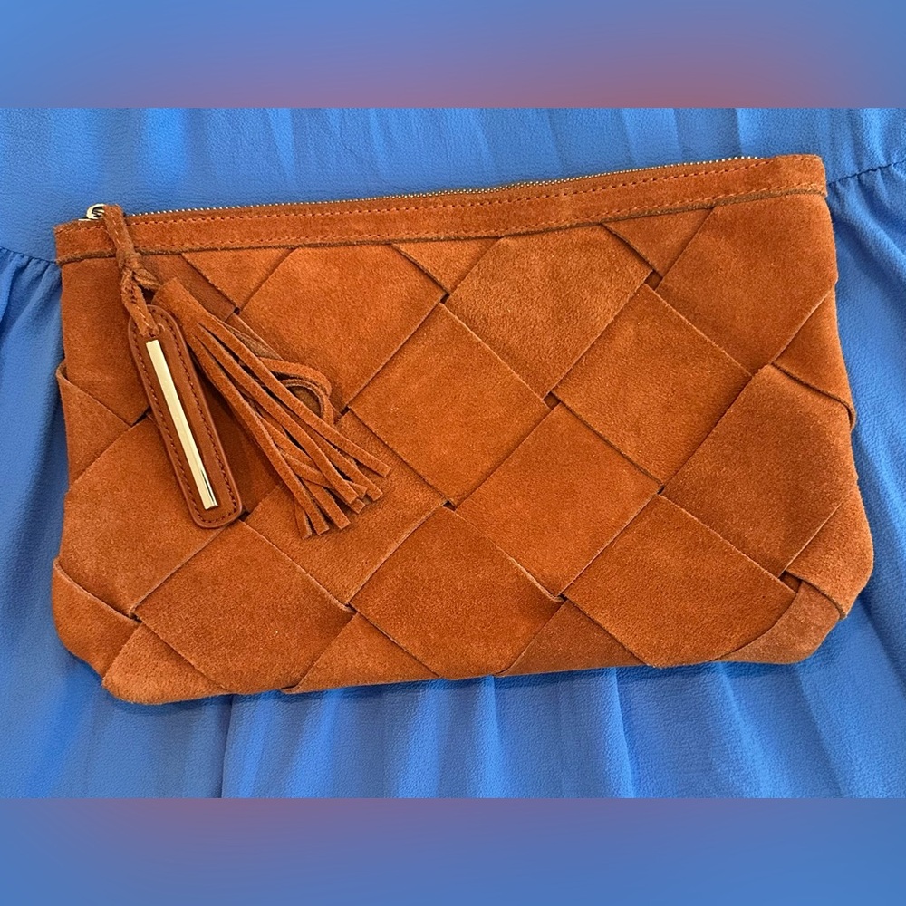 Moda Luxe Tan suede Clutch